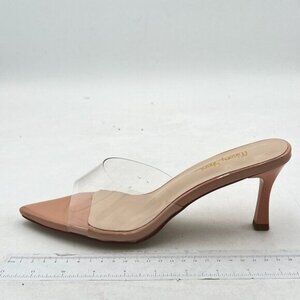 Milooey Comfy Kitten Heel Mules Open Pointed Toe Slide Sandals Cute Backless Sli